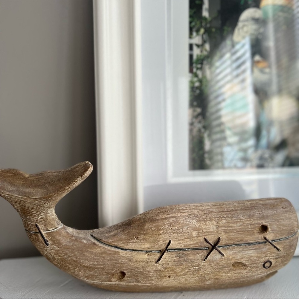 Rustic Wooden Whale Decor
